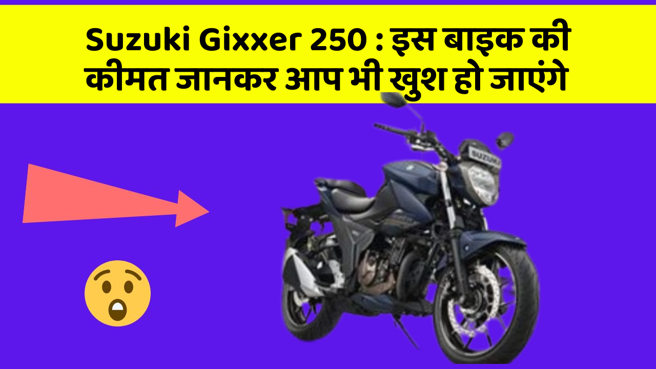 Suzuki Gixxer 250: इस बाइक की कीमत जानकर आप भी खुश हो जाएंगे